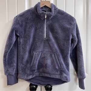All in Motion Girls Sherpa Quarter Zip in Purple, Size L (10/12)